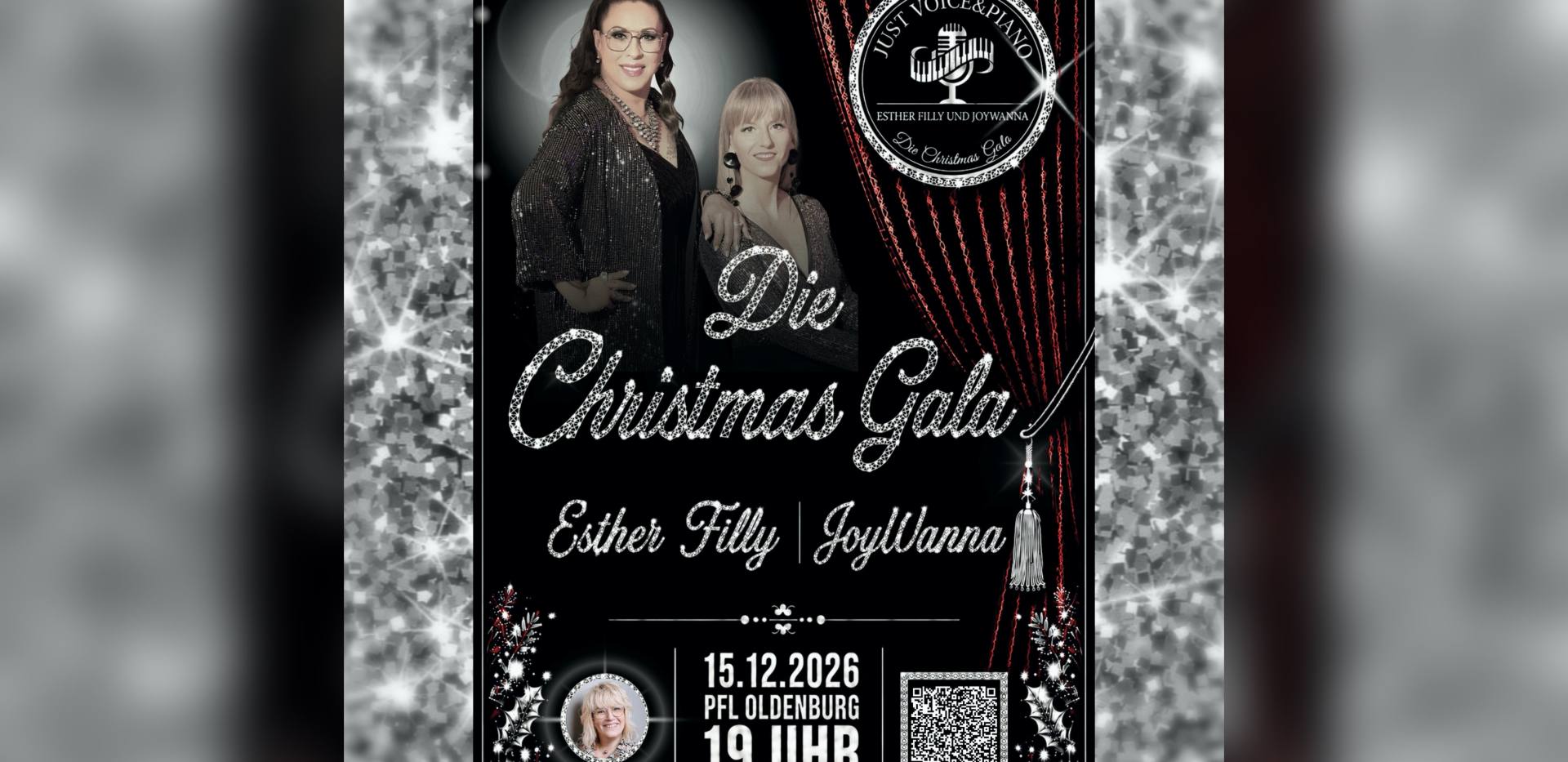 Die Christmas Gala
Esther Filly & JoyWanna
15.12.2026 Die Christmas Gala
Esther Filly & JoyWanna
15.12.2026