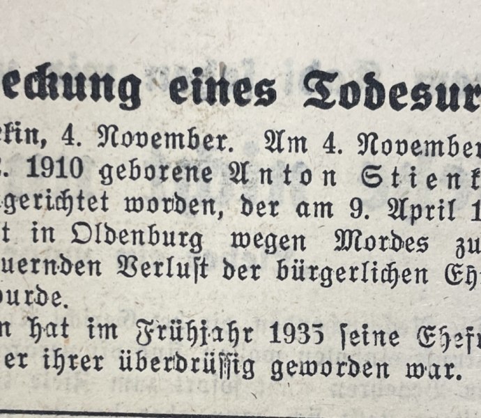 Zeitungsnotiz Zeitungsnotiz