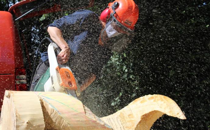 Arbeit mit der Kettensäge Arbeit mit der Kettensäge