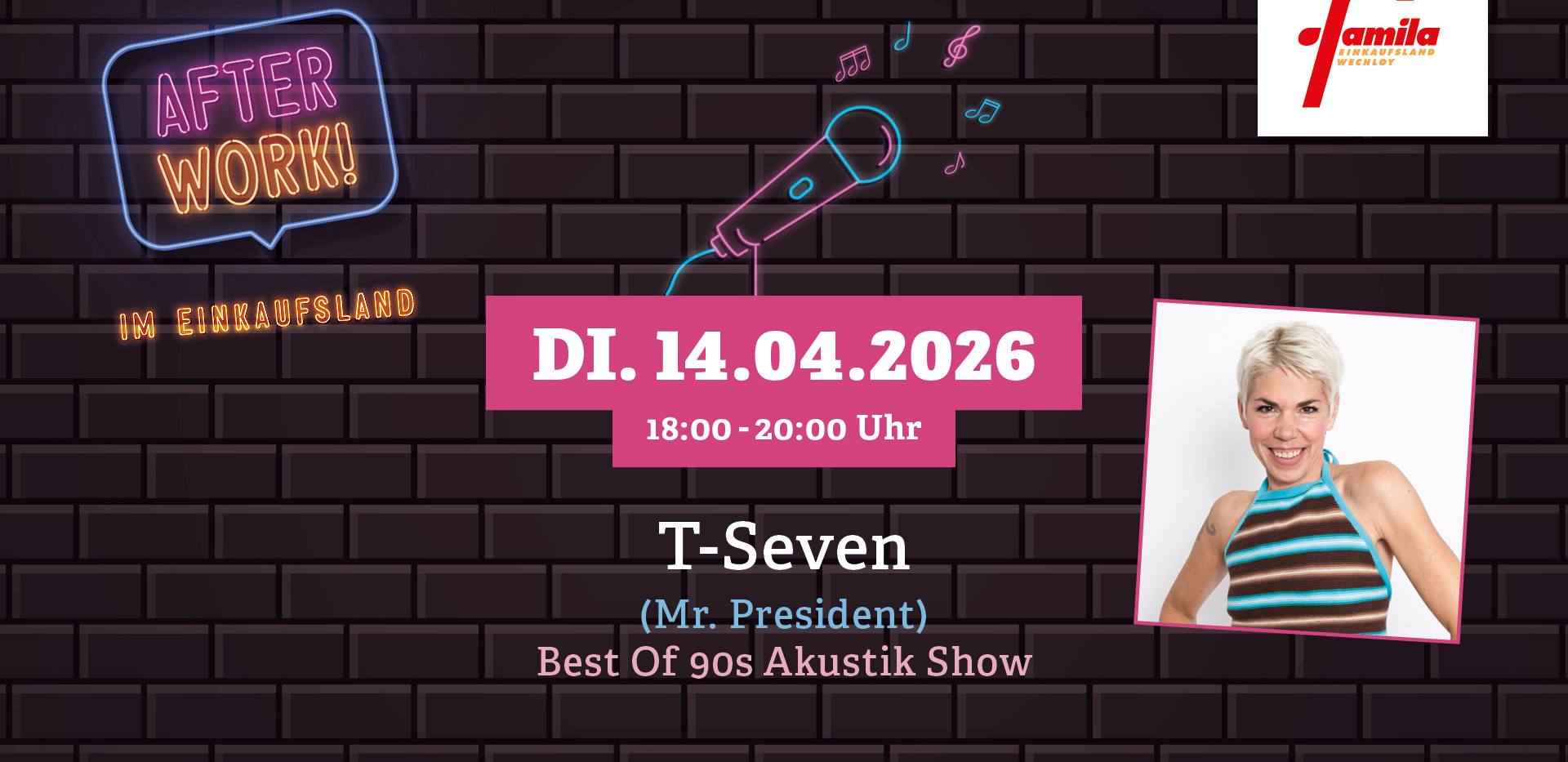 Best of 90s AkustiK Session am 14.04. zwischen 18 und 20 Uhr im famila Einkaufsland Wechloy