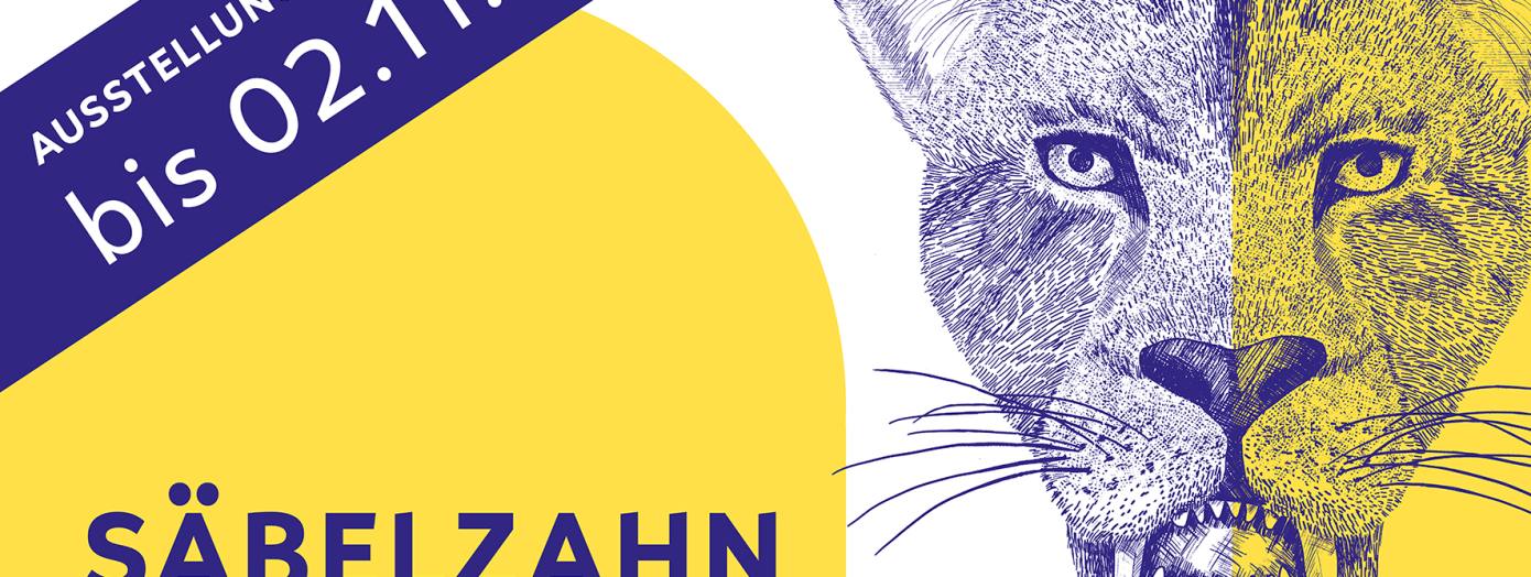 Keyvisual zur Sonderausstellung "Säbelzahnkatzen