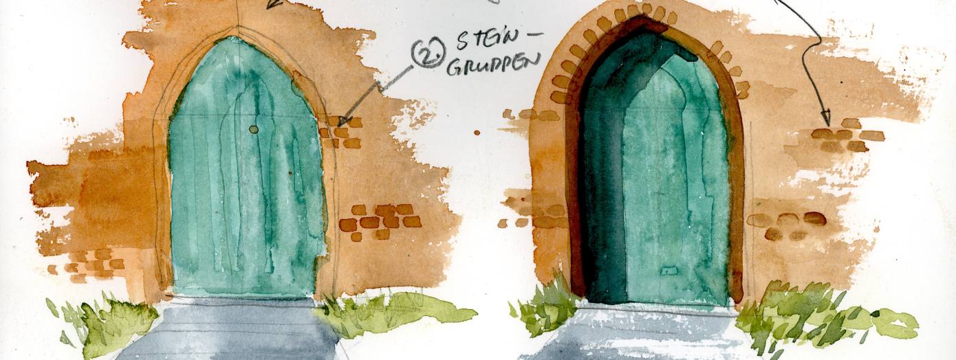 Jens H&uuml;bner, T&uuml;r, Skizze