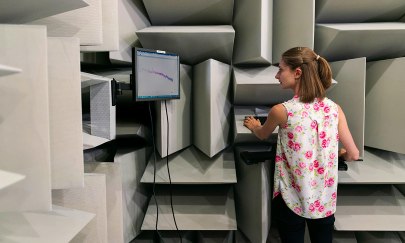 Frau, die am Computer arbeitet. Frau, die am Computer arbeitet.