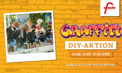 Graffiti Aktion im Einkaufsland