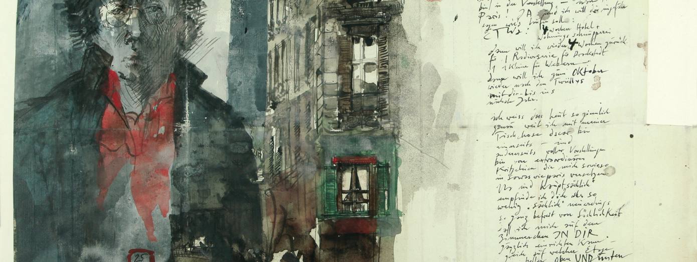 Horst Janssen, Versprochen, Aquarell über Tuschfeder, 1976 Horst Janssen, Versprochen, Aquarell über Tuschfeder, 1976