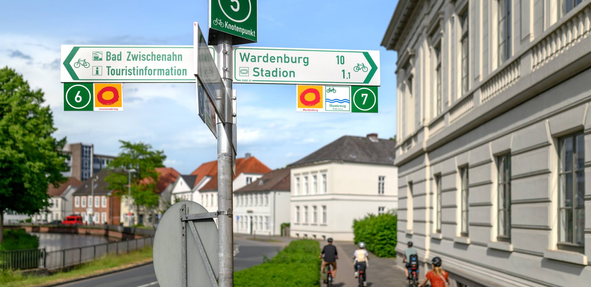 Schilderbaum Knotenpunkt Oldenburg Richtungsschilderung für Radwege an einem Knotenpunkt in Oldenburg