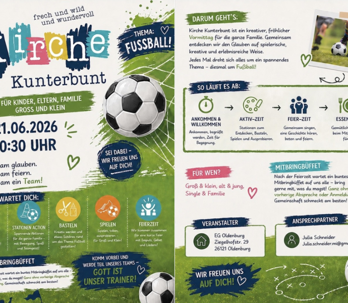 Dieses Mal "Fu&szlig;ball" bei Kirche Kunterbunt