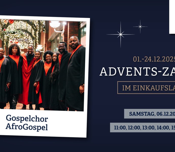 Auftritt des Gospelchor AfroGospel am 06.12.2025 um 11:00; 12:00; 13:00; 14:00 und 15:00 Uhr Auftritt des Gospelchor AfroGospel am 06.12.2025 um 11:00; 12:00; 13:00; 14:00 und 15:00 Uhr