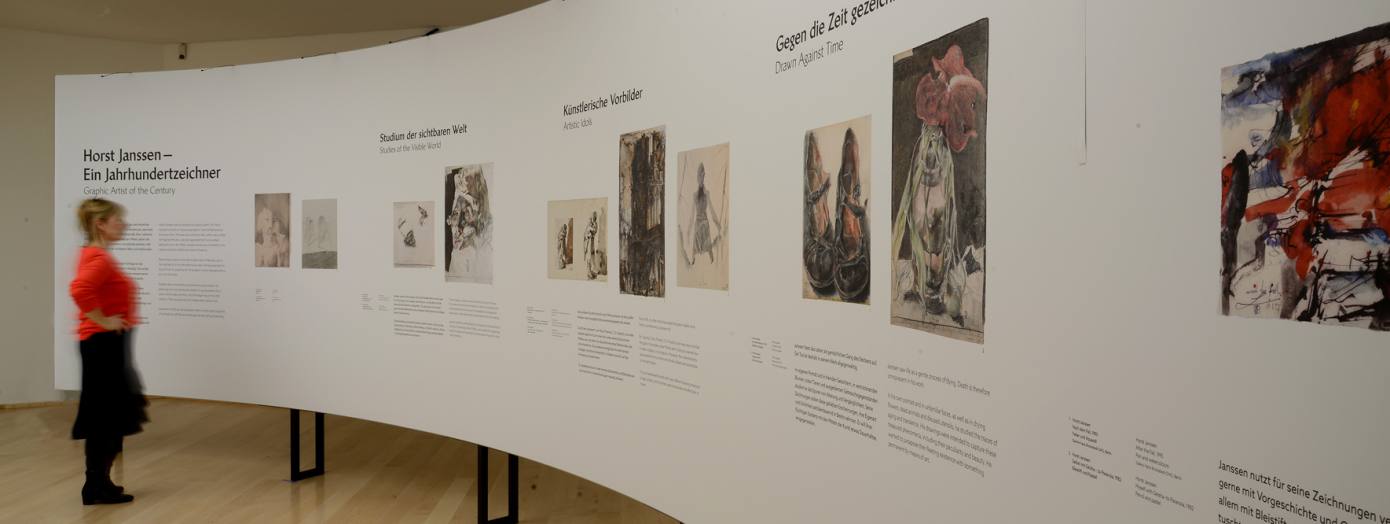 Blick in die Dauerausstellung des Horst-Janssen-Museums