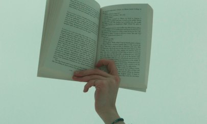Hand h&auml;lt Buch vor einen gr&uuml;nen Hintergrund. Foto: r&uuml;veyda/Pexels
