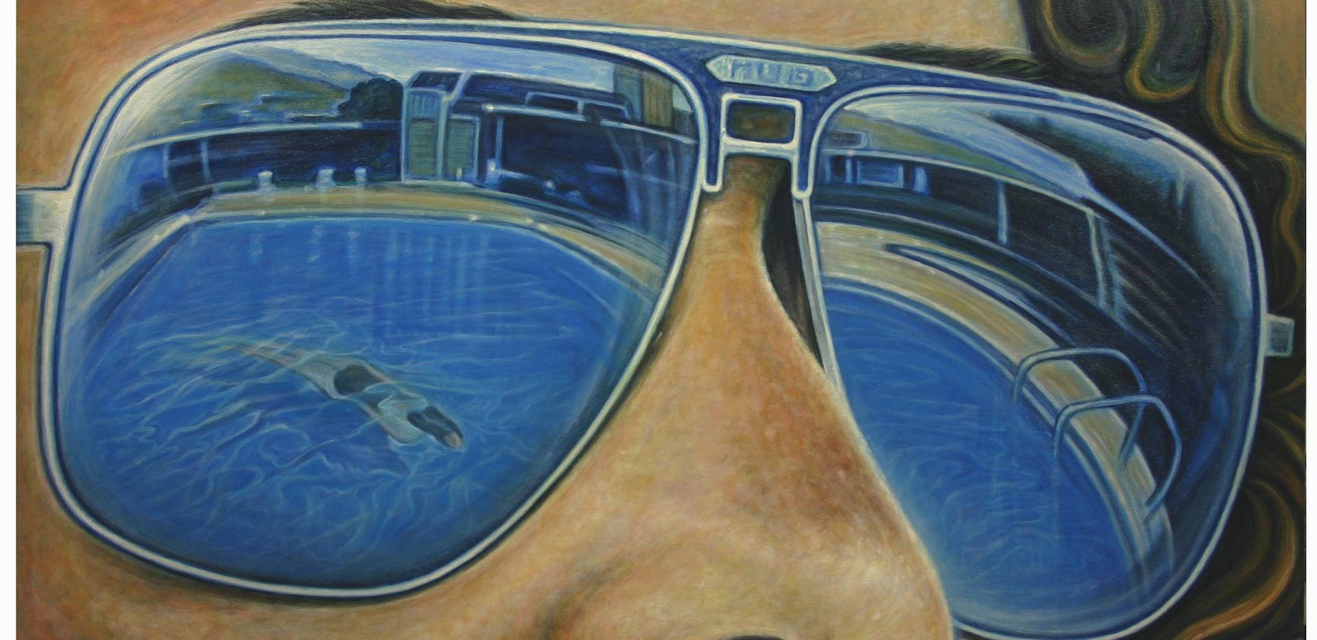 Hendrik Spiess, Τhe Sunglasses, Öl auf Leinwand Hendrik Spiess, Τhe Sunglasses, Öl auf Leinwand