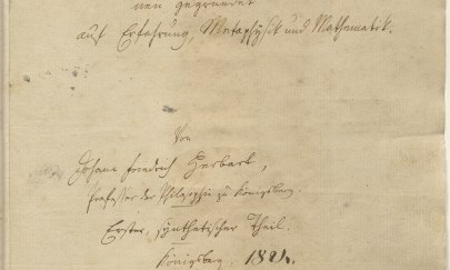 J. Fr. Herbart. Psychologie als Wissenschaft. Vollst&auml;ndiges Manuskript, nach dem die Erstausgabe gedruckt wurde. Landesbibliothek Oldenburg CIM I 394
