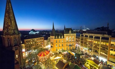 Blick auf den Oldenburger Lamberti-Markt aus der Lamberti-Kirche.