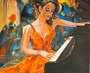 Frau am Klavier