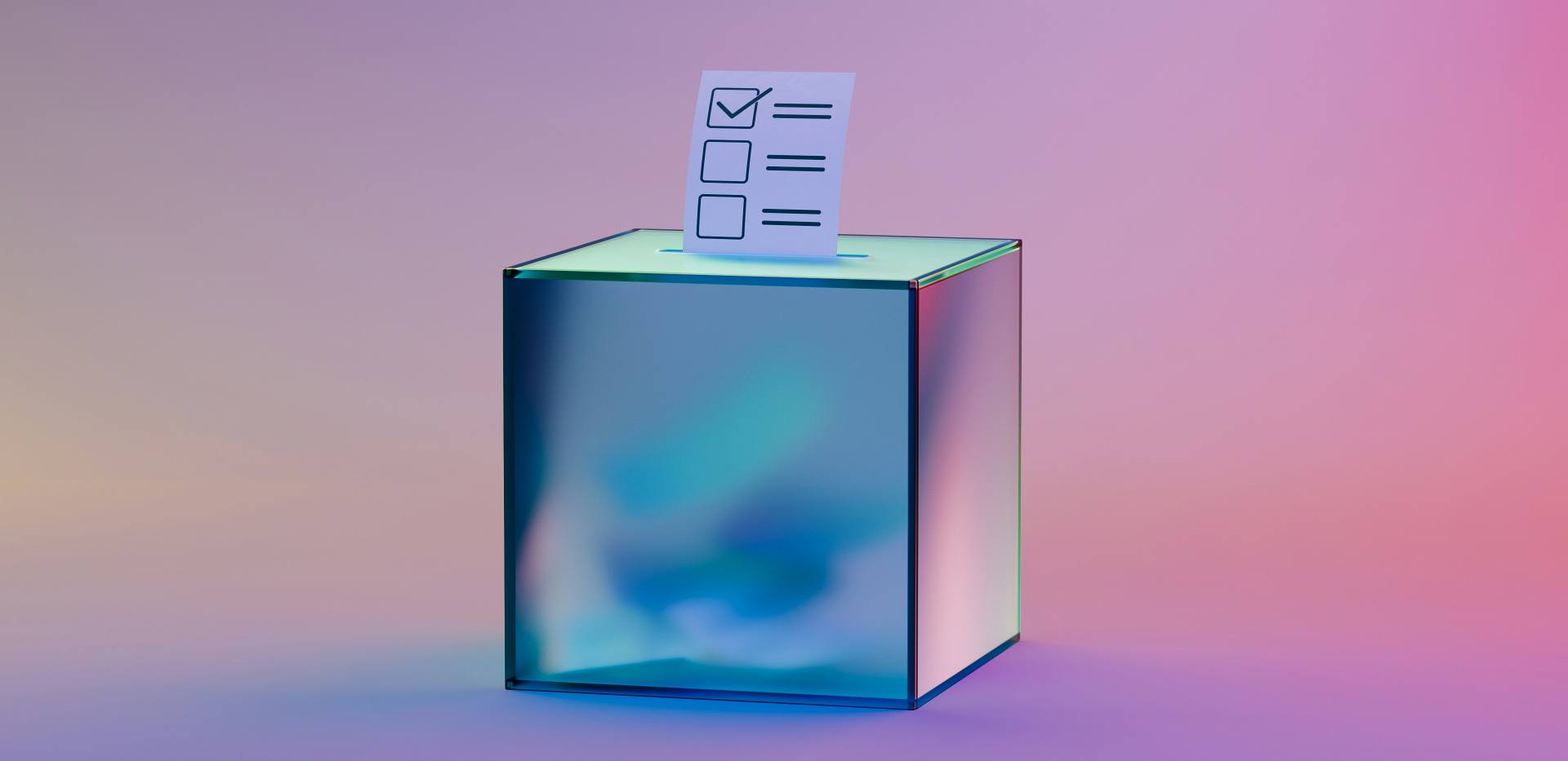 Box mit Wahlzettel