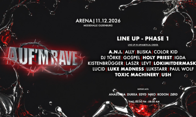 Veranstaltungsheader mit Line Up für die Veranstaltung "Auf´m Rave" Veranstaltungsheader mit Line Up für die Veranstaltung "Auf´m Rave"