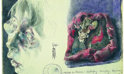 Horst Janssen, Selbst mit Paprika, 1979, Farbstift Horst Janssen, Selbst mit Paprika, 1979, Farbstift