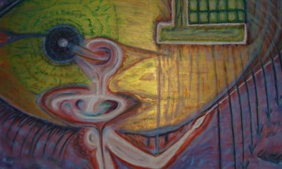 Vernissage der Kunstausstellung von Barbara Tamminga mit Bildern von sexualisierter Gewalt in der Kirche