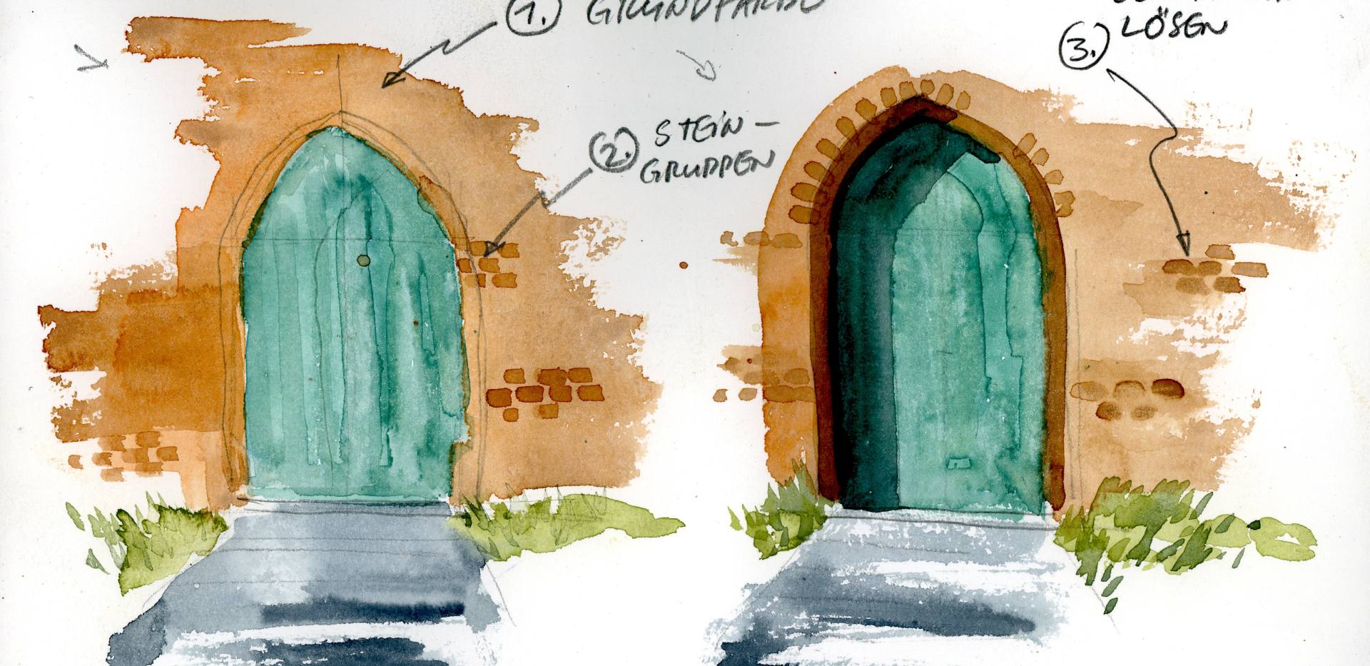 Jens H&uuml;bner, T&uuml;r, Skizze