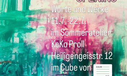 Eröffnung Sommeratelier 11.7. 14-20 Uhr. Der erste Teil der mehrteiligen Ausstellung startet. Es wird bunt und es wird viel Platz für Begegnung und Austausch geben. I believe in creativity and collaboration … komm spielen. Nur Kunst kann, was Kunst kann. Ermöglicht durch Raum auf Zeit. Eröffnung Sommeratelier 11.7. 14-20 Uhr. Der erste Teil der mehrteiligen Ausstellung startet. Es wird bunt und es wird viel Platz für Begegnung und Austausch geben. I believe in creativity and collaboration … komm spielen. Nur Kunst kann, was Kunst kann. Ermöglicht durch Raum auf Zeit.