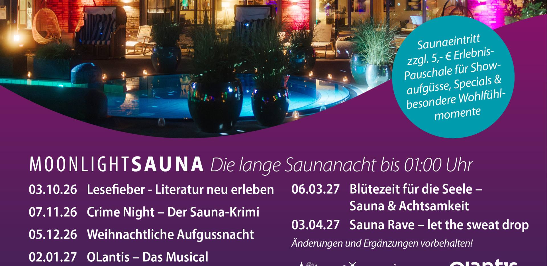 MoonlightSauna Terminübersicht MoonlightSauna Terminübersicht