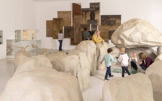 Das Großsteingrab in der Dauerstellung des Natur und Mensch. © Landesmuseum Natur und Mensch, Foto: Stephan Walzl Das Großsteingrab in der Dauerstellung des Natur und Mensch. © Landesmuseum Natur und Mensch, Foto: Stephan Walzl